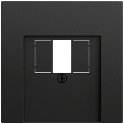 Gira Gira Zentralplatte USB 1-fach schwarz Schraubbefestigung 037674 matt ohne Beschriftungsfeld