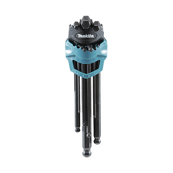 Makita Innensechskantschlssel-Set 9-teilig, B-65894 (blau/schwarz, mit Grtelclip)