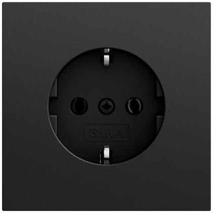 Gira Gira Steckdose 1-fach schwarz matt Unterputz IP20 446674