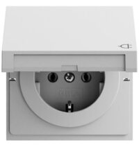 Gira Steckdose 1-fach grau matt Unterputz Klappdeckel IP20 445476