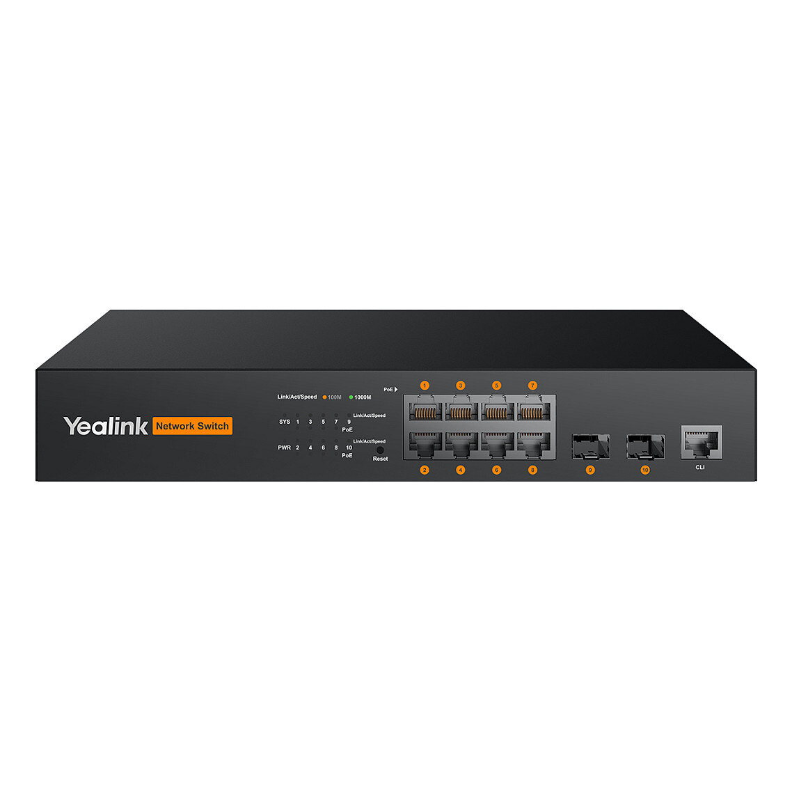 Yealink Yealink MSFT - RCH80 - 8-Port L2+Web Managed PoE+ Switch