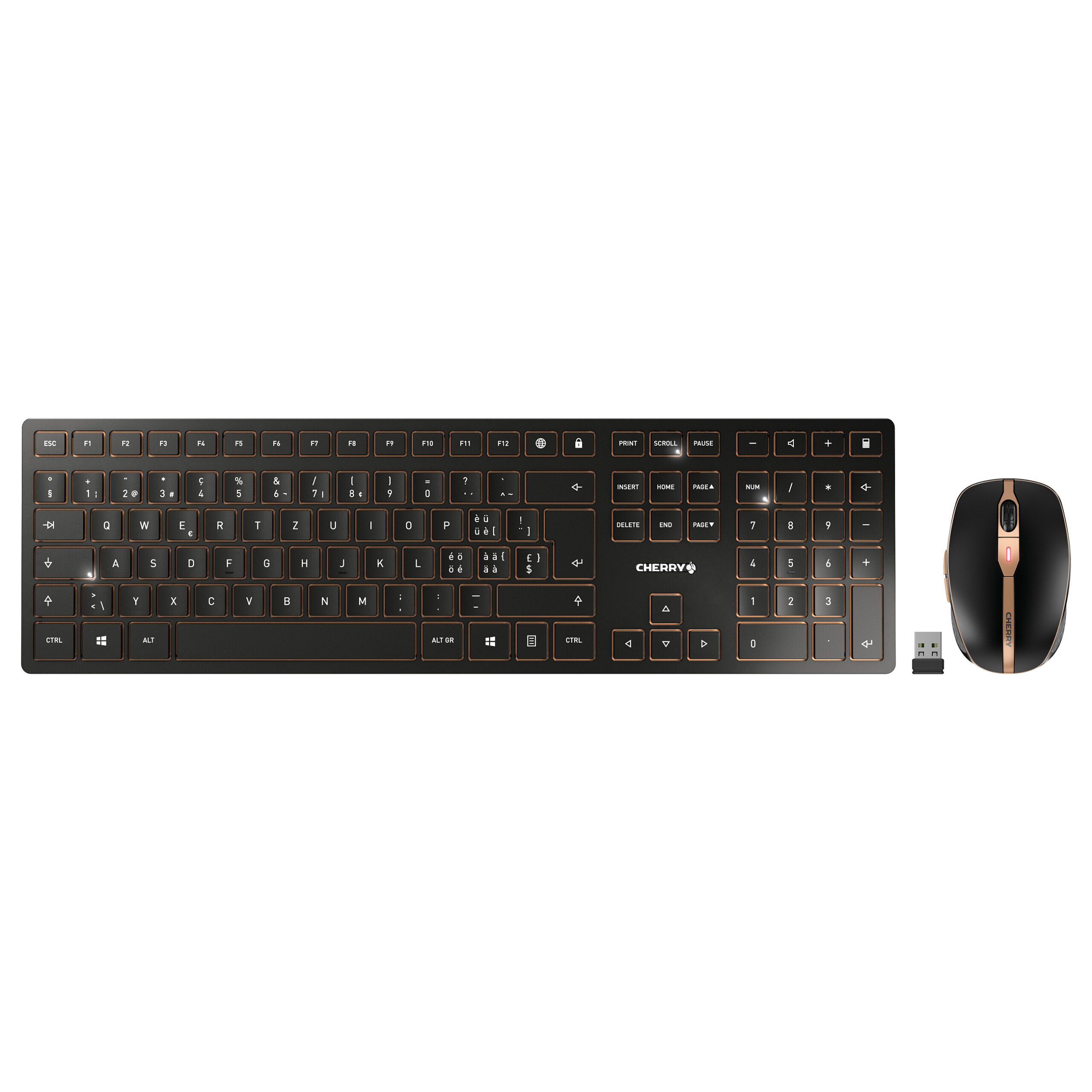 Cherry Cherry Desktop DW 9100 Slim [CH] WL AES Black/copper BT