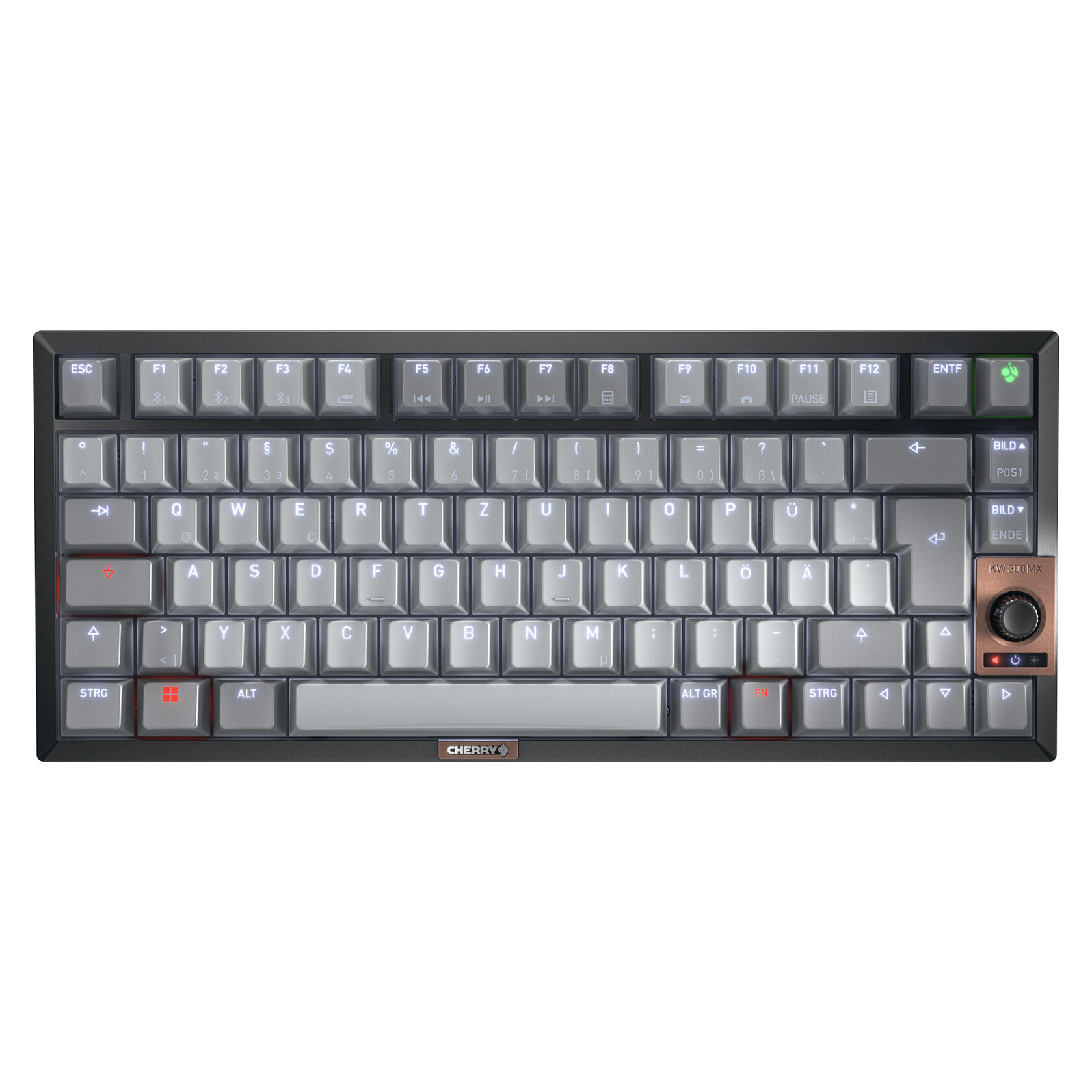 Cherry Cherry Keyboard Wireless MX 2A silent red LT DE SChwarz