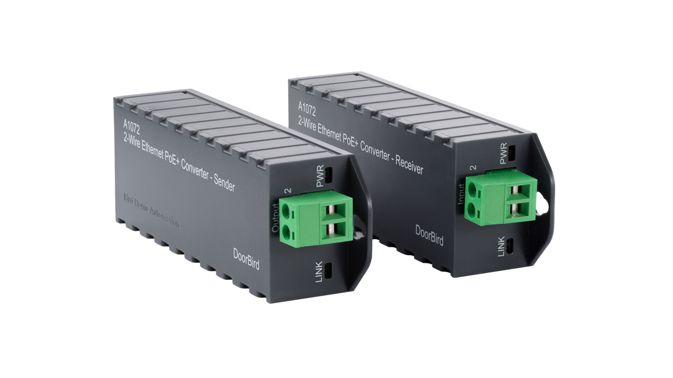DoorBird 2-Draht Ethernet PoE+ Konverter A1072
