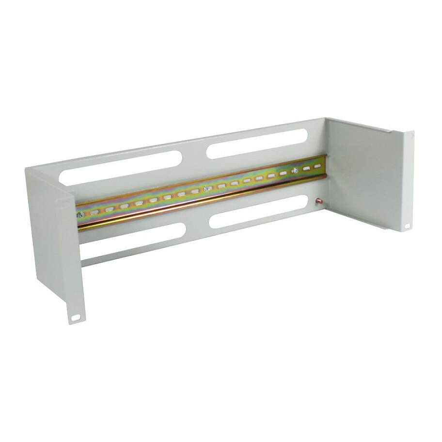 Allnet ALLNET Gerätehalter für Hutschiene/DIN-Rail Geräte T150mm/3HE Lichtgrau Frontmontage