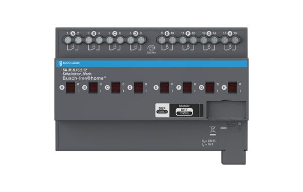 Busch-Jaeger Busch-Jaeger Schaltaktor free@home Reiheneinbaugerät SA-M-8.16.2.12 8TE 8-fach 16A 2500W 230V