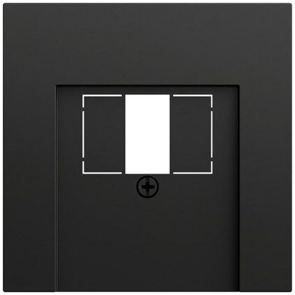 Gira Gira Zentralplatte USB/TAE 1-fach schwarz matt 027674 Schraubbefestigung