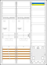 F-Tronic Komplettschrank Aufputz 2Z 1stö IP31 3HZ732APZ 3Feld SS_5p 1100x800x210mm