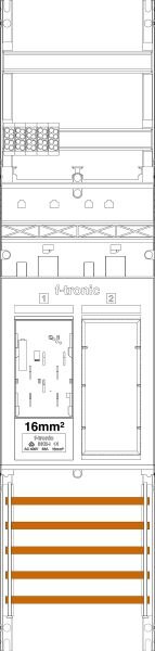 F-Tronic F-Tronic Komplettfeld 1Z 1R eHZ mit Verdr ER6-16 1050x250mm SS_5p 300mm