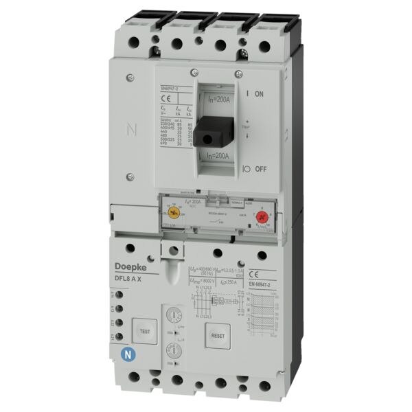 Doepke DOEPKE Leistungsschalter 200A 4-polig IP20 DFL8 200-4/X-A 160-200A/In Einb