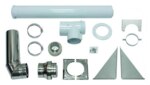 Basis-Anschluss-Set 80/125 mm an der Fassade konzentrisch Edelstahl/PP