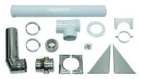 Basis-Anschluss-Set 80/125 mm an der Fassade konzentrisch Edelstahl/PP