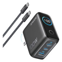 ANKER Charger 100W inklusive Display 2x USB-C 1x USB-A grey