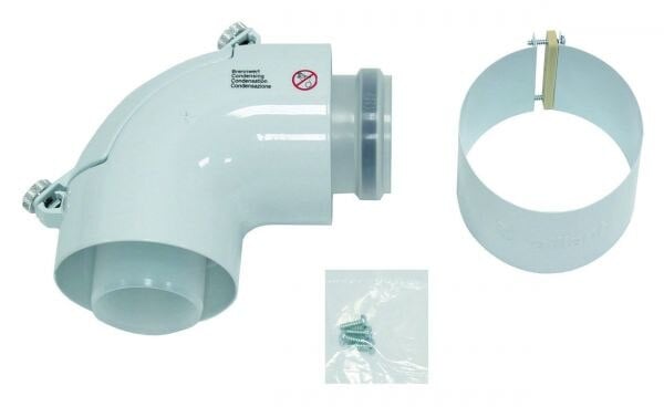 Vaillant Bogen 87 Grad Brennwert konz., PP, 60/100 mm, mit Reinigungsd.