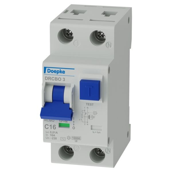 DOEPKE FI/LS-Schutzschalter C16 1-polig+N AC DRCBO 3 C16/0,01/1N-AC 0,01A 10kA 2TE