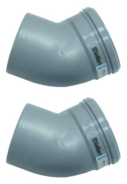 Vaillant Bogen 45 Grad (2 St.) für starre Abgasleitung DN 130, PP