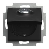 Busch-Jaeger Steckdose 1-fach schwarz matt Unterputz IP20 20 EUKBSL-915-101 Klappdeckel