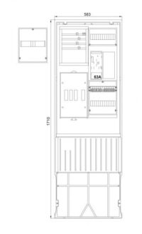 F-Tronic Zähleranschlusssäule 2-feldrig EHZ ZSA172-2,EHZ-HAK-HO