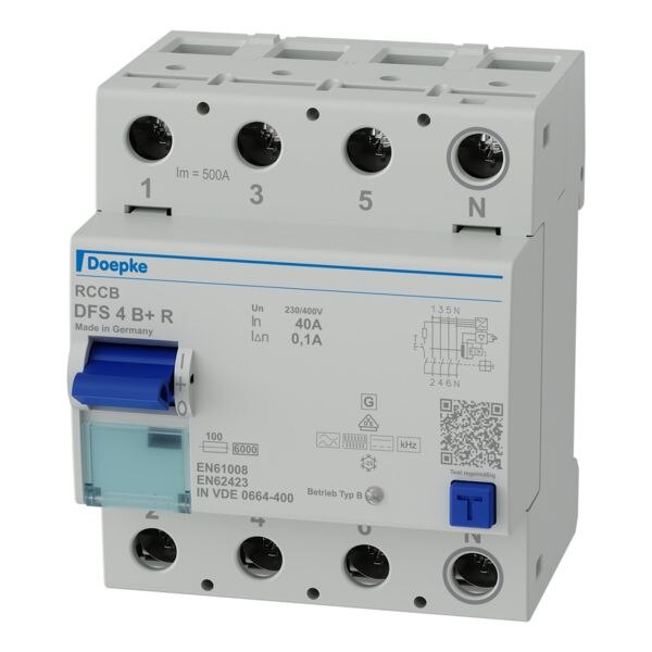 Doepke DOEPKE FI-Schutzschalter B+ 4-polig 400V 40A DFS4 040-4/0,10-B+ R 0,1A 4TE Reiheneinbaugerät 10kA