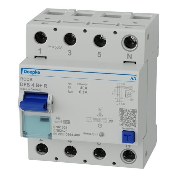 Doepke DOEPKE FI-Schutzschalter B+ 4-polig 400V 40A DFS4 040-4/0,10-B+ R HD 0,1A 4TE Reiheneinbaugerät