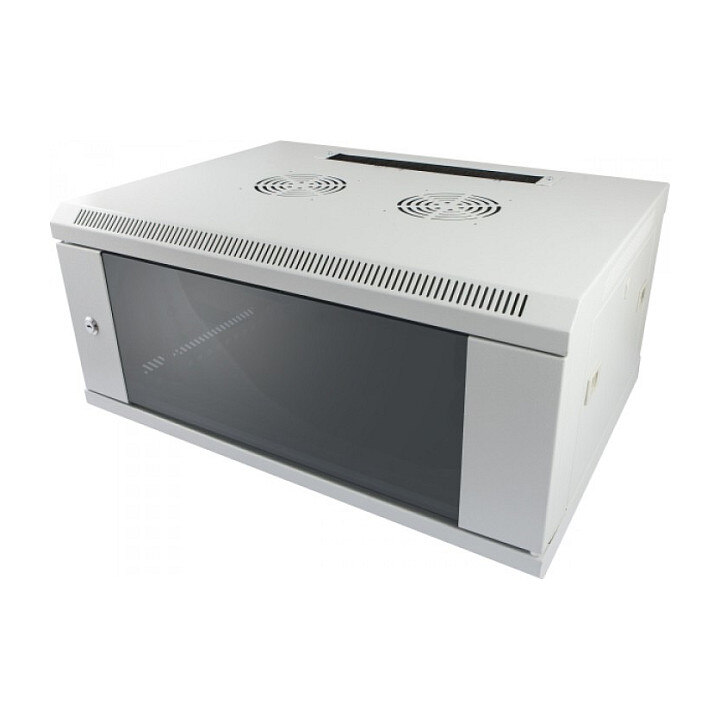 Allnet ALLNET Netzwerkschrank 19" 12HE 1-teilig T450mm Lichtgrau SMC-Serie