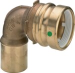 Viega Bogen 90 Grad mit SC Geopress 9616.1TW in 28x40mm Rotguss