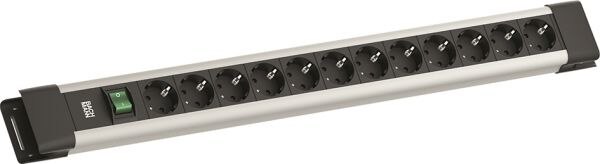 Bachmann Bachmann Steckdosenleiste 12-fach grau 2m 45° CONNECTUS BM005901 mit Ein/Aus IP20