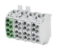 F-Tronic Hauptleitungsabzweigklemm 4P 25mm² grau/grün "L/PE" HLAK4P25GRGRGE
