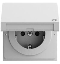 Gira Steckdose 1-fach grau matt Unterputz mit BS Klappdeckel 441476 IP20