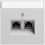 Gira Tragring RJ45 2-fach grau Schraubbefestigung matt 264076 mit Beschriftungs Feld