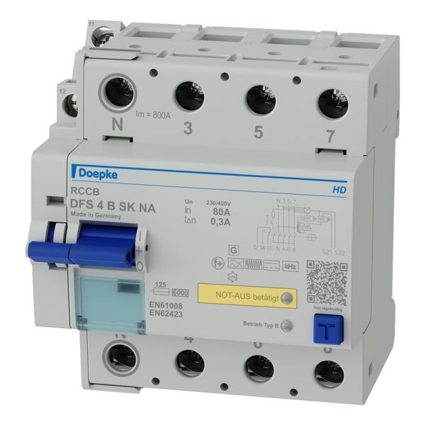 Doepke DOEPKE FI-Schutz mit Zusatz 4-polig 400V 80A DFS4 080-4/0,30-B SK NA 0,3A NOT-AUS B