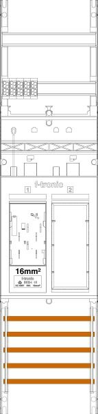F-Tronic F-Tronic Komplettfeld 1Z 1R eHZ mit Verdr ER6DS-16 1050x250mm SS_5p 300mm