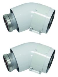 Bogen 45 Grad (2 St.) turboTEC Luft-/Abgasführung, Aluminium, 60/100 mm