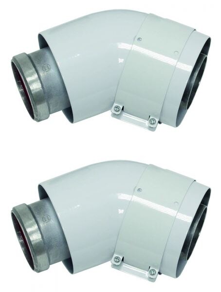 Vaillant Bogen 45 Grad (2 St.) turboTEC Luft-/Abgasführung, Aluminium, 60/100 mm