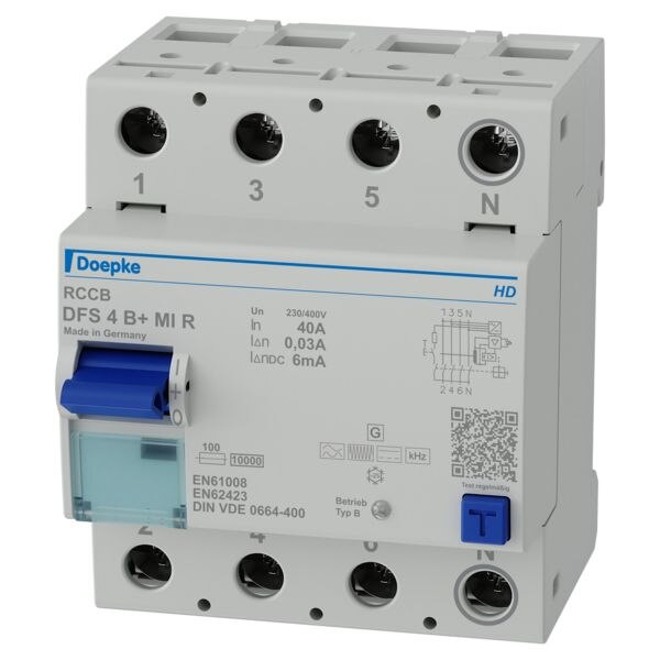 Doepke DOEPKE FI-Schutzschalter B+ 4-polig 400V 40A DFS4 040-4/0,03-B+ MI R HD 0,03A 4TE