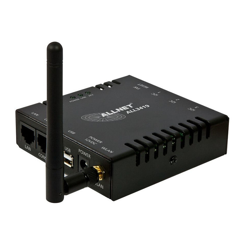 Allnet ALLNET MSR Zentrale ALL3419 inklusive 3 Sensor Ports & WLAN & Temperaturfühler ALL3006 für IP Gebäude Automation