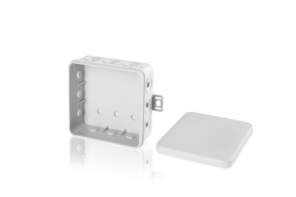 F-Tronic Abzweigkasten IP54 2,5qmm Kunststoff E125 75x75x40mm quadrat Wand/Decke hfr
