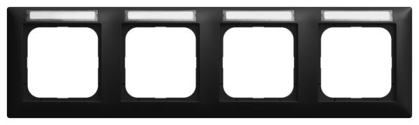 Busch-Jaeger Rahmen 4-fach schwarz matt horizontal BSF Busch-balance SI 1734 NS-915 Kunststoff