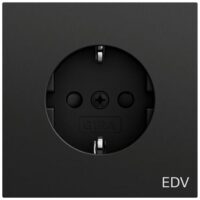 Gira Steckdose 1-fach schwarz matt Unterputz mit BS EDV IP20 446174