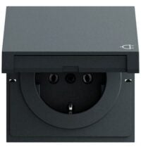 Gira Steckdose 1-fach anthrazit Unterputz Klappdeckel IP20 445473
