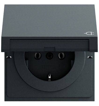 Gira Gira Steckdose 1-fach anthrazit Unterputz Klappdeckel IP20 445473