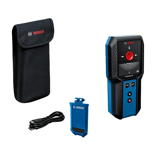 Bosch Powertools Ortungsgert GMS 120-27 Professional (blau/schwarz, mit Schutztasche und Li?Ionen-Akku 3,7V 1,0Ah)