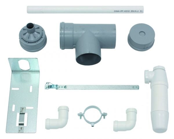 Set 9 Kondenswasserschale für flexible Abgasleitung DN 100, PP