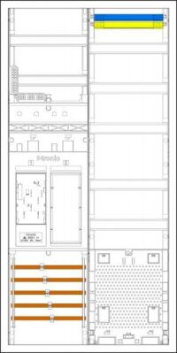 Bild vom Produkt: F-Tronic Komplettschrank Aufputz 1Z eHZ 2Feld EHZ721APZL IP31 SS_5p 1100x550x210mm