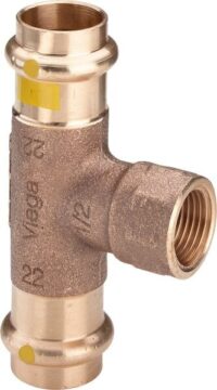 T-Stück PROFIPRESS-G 2617.2 54x1/2x54mm 352783, aus Rotguss, mit Innengewinde, für Gas