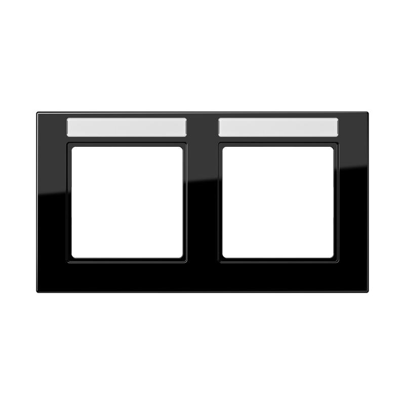 Jung Jung A 55820 BF NA SW Rahmen 2-fach mit Schriftfeld A 550 Thermoplast schwarz