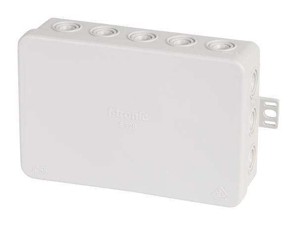 F-tronic Abzweigkasten IP54 2,5qmm Kunststoff E128 134x89x40mm quadrat Wand/Decke hfr