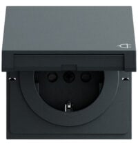 Gira Steckdose 1-fach anthrazit Unterputz mit BS Klappdeckel 441473 IP20