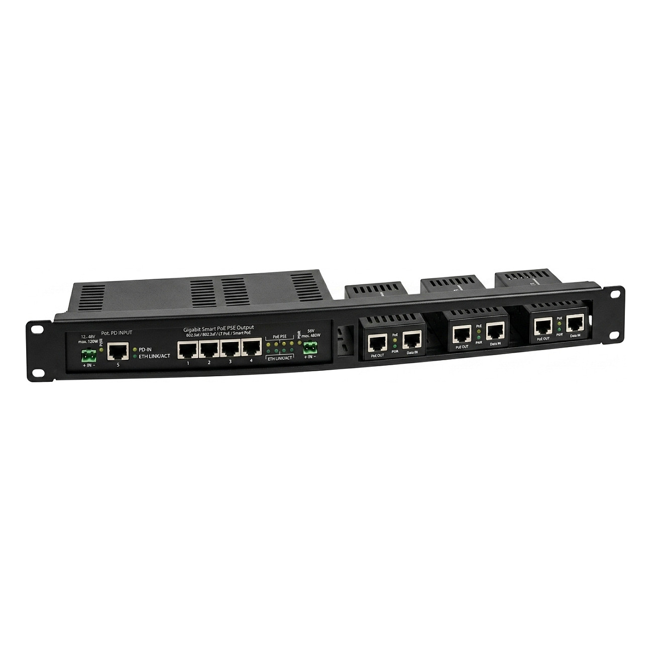 Allnet Z ALLNET 1HE Universal Einbauboden für Kleingeräte / 1x Keystone Aufnahme Farbe Schwarz