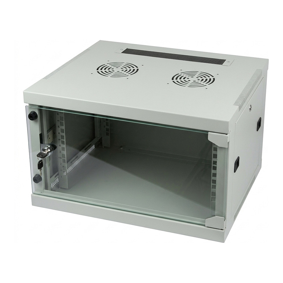 Allnet ALLNET Netzwerkschrank 19" 6HE 1-teilig T594/B541mm Lichtgrau SMQ-Serie